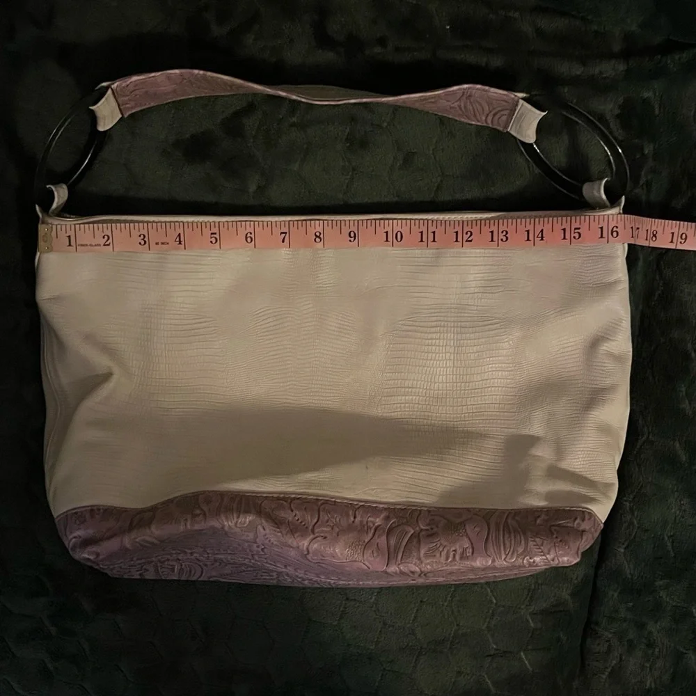 Vintage Roberto Vascon Hand painted Leather Hobo Bag